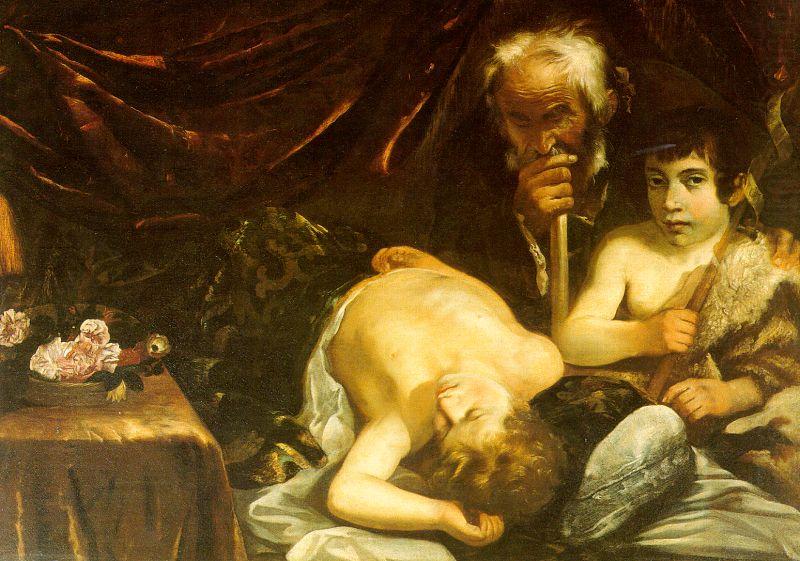 CAGNACCI, Guido Sleeping Christ with Zacharias John the Baptist china oil painting image